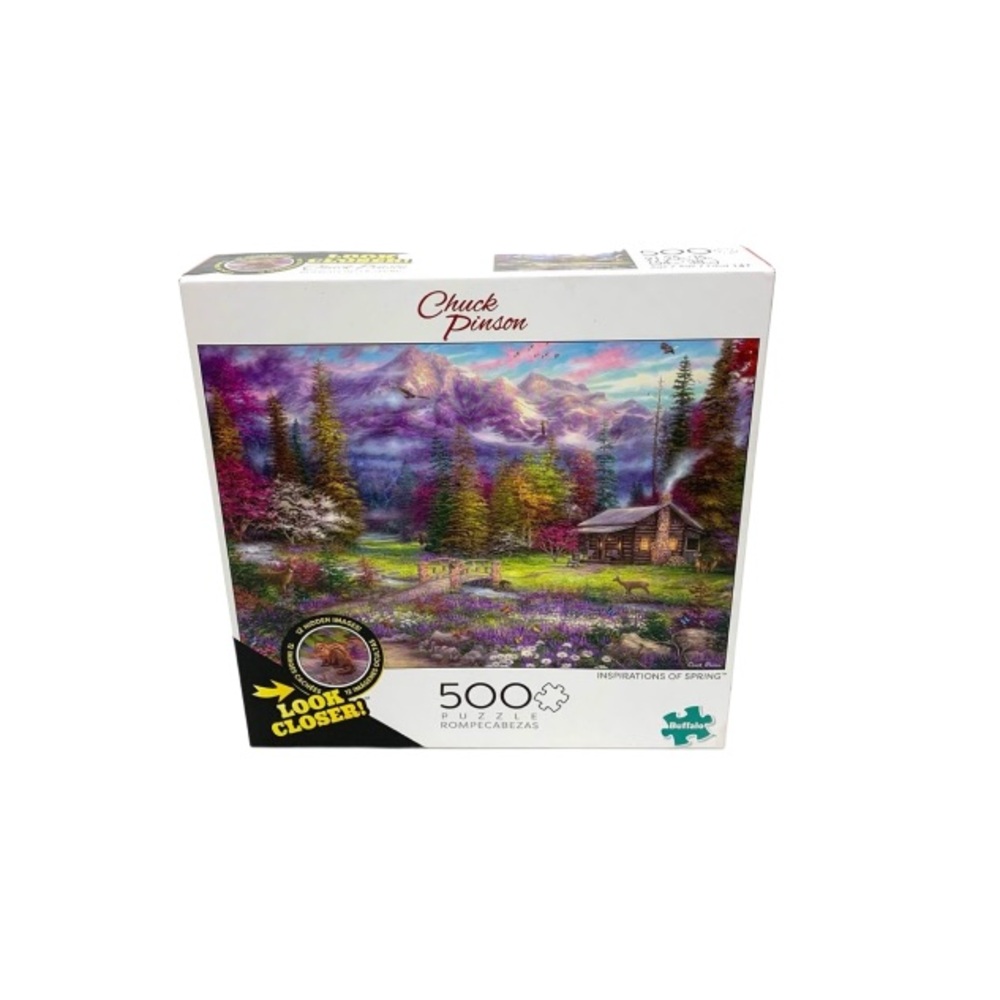 Chuck Pinson Hidden Images Cabin Wilderness Interlocking Puzzle 500 Piece New